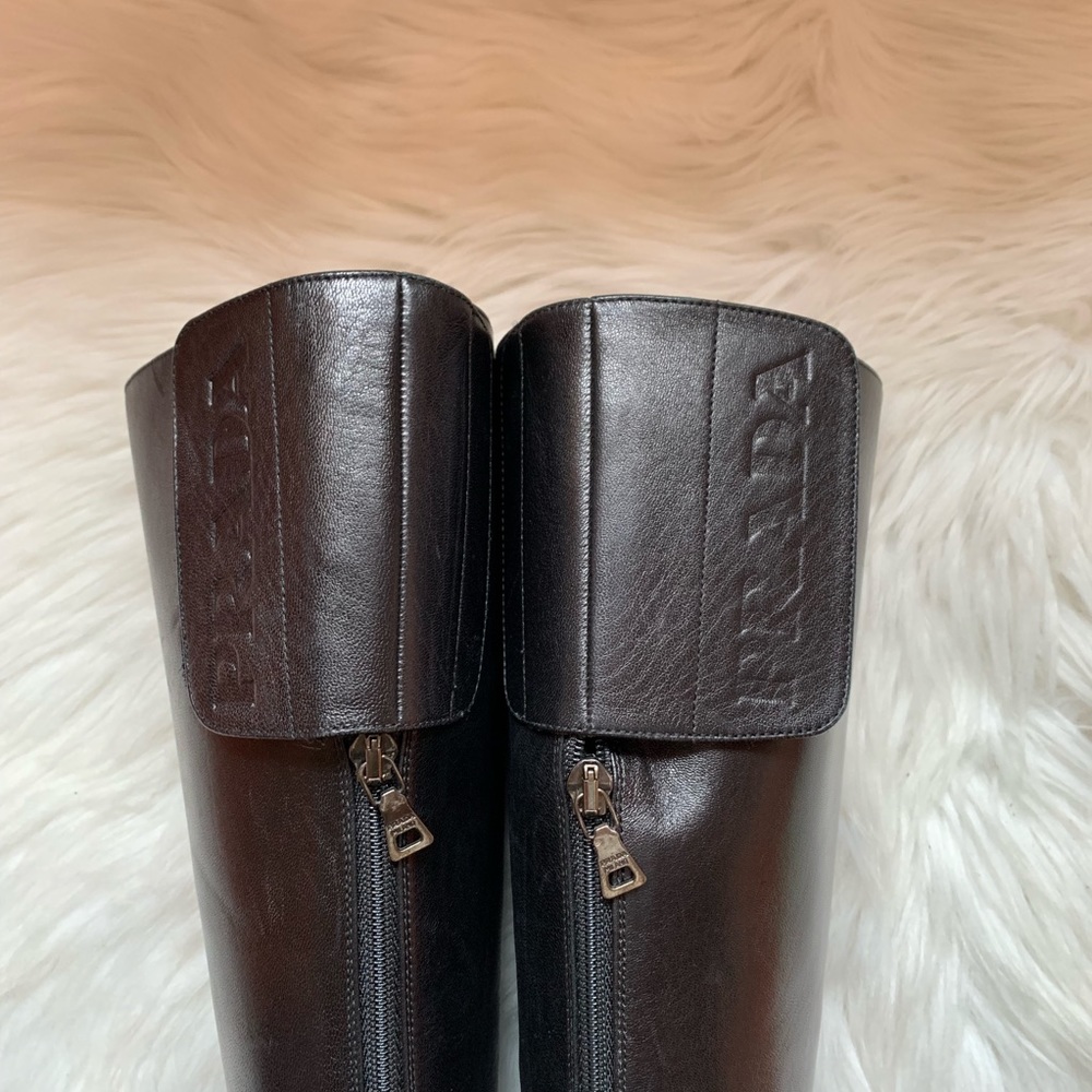 Authentic PRADA Logo Calzature Donna Moto Boots - Picture 2 of 8